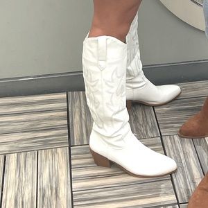 White cowgirl boots! WORN ONCE
